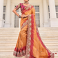 Shop Peach Banarasi Silk Saree Online-STORI