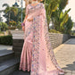 Buy Pink Banarasi Silk Saree Online-STORI