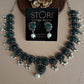 Rutuja Studded Stone Oxidised Necklace Set