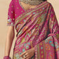 STORI Pink Woven Banarasi Silk Saree