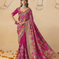 STORI Megenta Pink Woven Banarasi Silk Saree