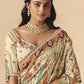 STORI Cream Woven Banarasi Silk Saree