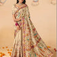 STORI Cream Woven Banarasi Silk Saree