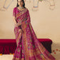 STORI Rani Pink Woven Banarasi Silk Saree