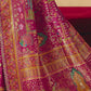 STORI Rani Pink Woven Banarasi Silk Saree