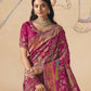 STORI Rani Pink Woven Banarasi Silk Saree