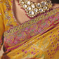 STORI Mustard Yellow Woven Banarasi Silk Saree