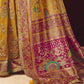 STORI Mustard Yellow Woven Banarasi Silk Saree