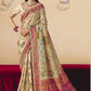 STORI Pearl White Woven Banarasi Silk Saree