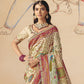 STORI Pearl White Woven Banarasi Silk Saree