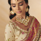 STORI Pearl White Woven Banarasi Silk Saree