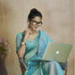 Oceanfoam Seagreen Multicolor Silk Saree