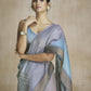 Oceanfoam Grey Multicolor Silk Saree