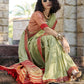 Shop Pear Green Handloom Silk Sarees Online in India & USA - STORI