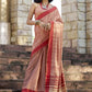 Shop Peach Handloom Silk Saree Online in India & USA - STORI