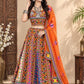 Orange Heavy embroidery Kali pattern Lehenga Choli Set