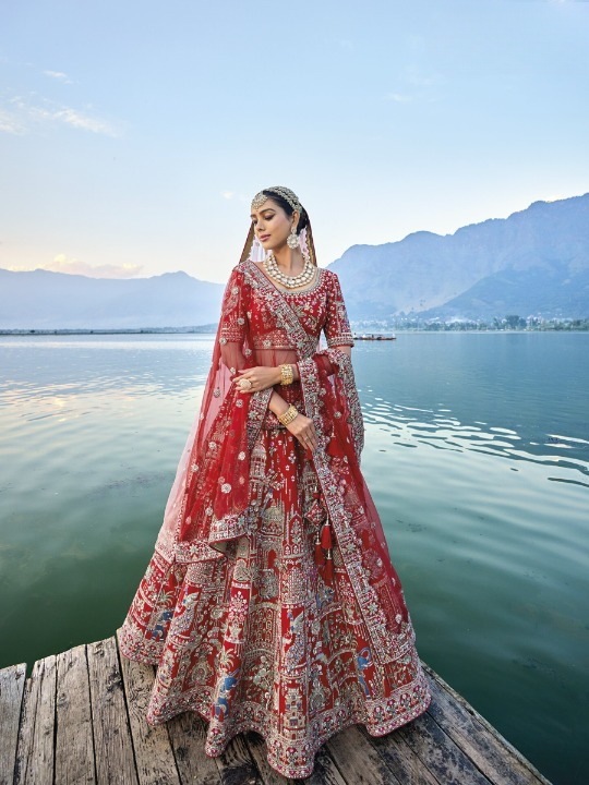 Buy Red Bridal Lehenga In Online-STORI