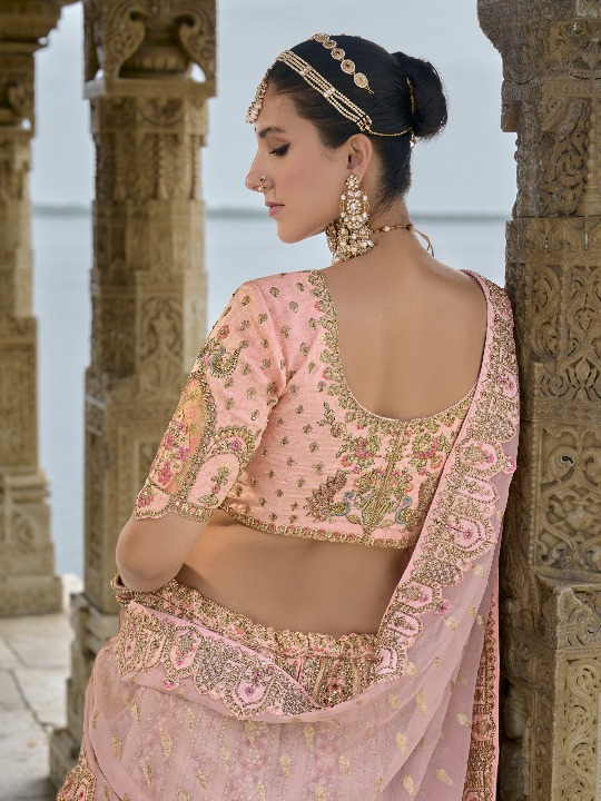 Shop Peach Lehenga In Online-STORI