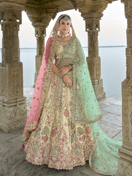 Shop Beige Lehenga In Online-STORI