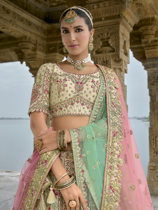 Shop Beige Lehenga In Online-STORI