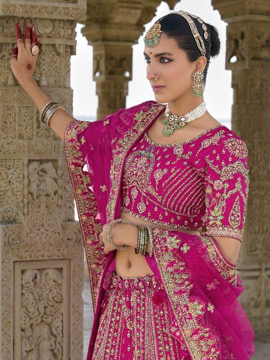 Shop Pink Bridal Lehenga In Online-STORI