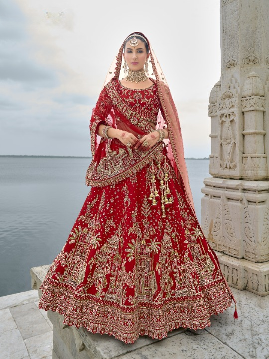 Buy Red Bridal Lehenga In Online-STORI