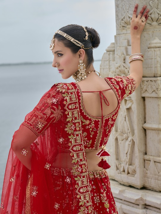 Buy Red Bridal Lehenga In Online-STORI