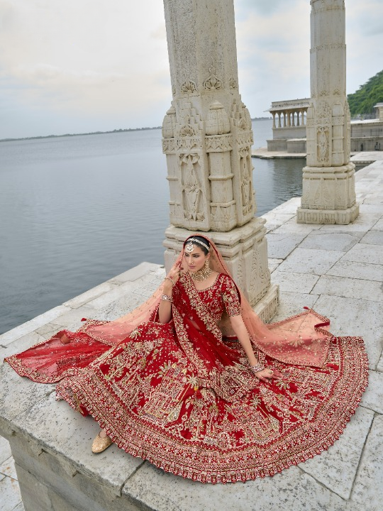 Buy Red Bridal Lehenga In Online-STORI
