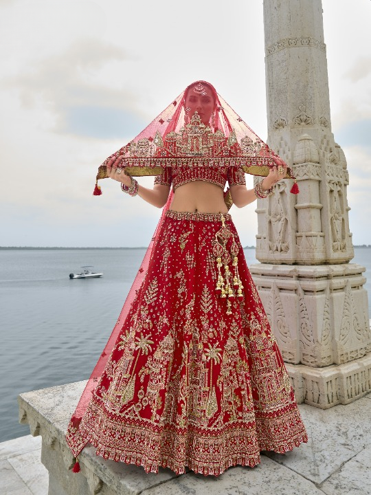 Buy Red Bridal Lehenga In Online-STORI