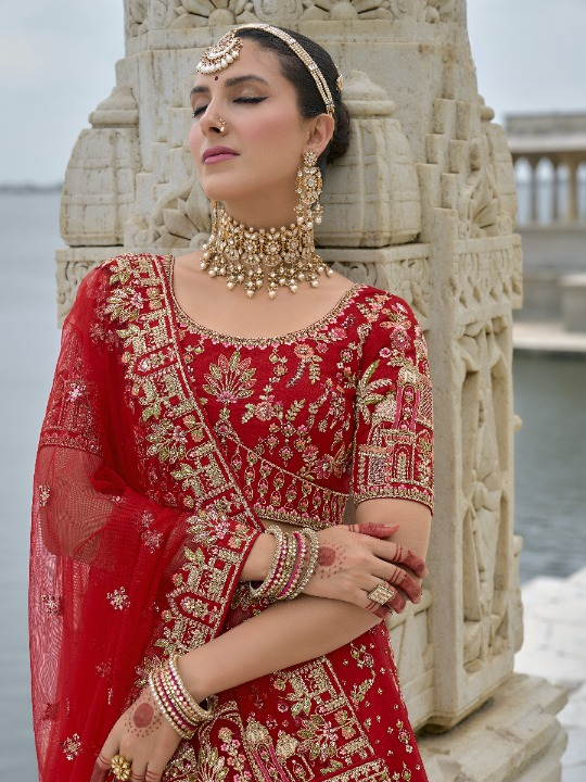 Buy Red Bridal Lehenga In Online-STORI