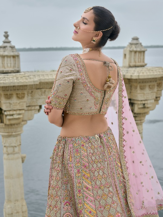 Buy Peach Bridal Lehenga In Online-STORI