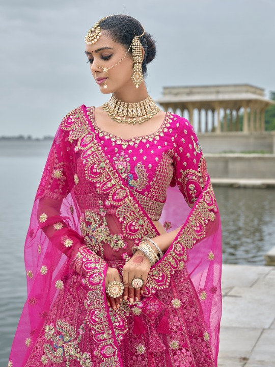 Buy Pink Bridal Lehenga In Online-STORI