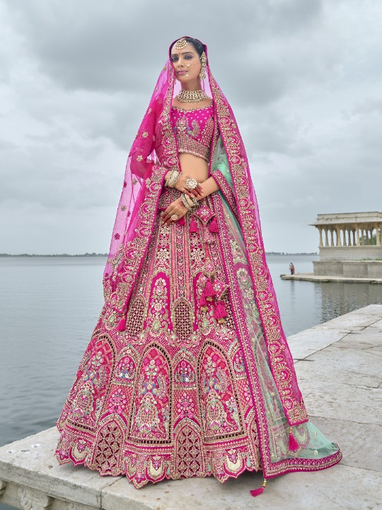 Buy Pink Bridal Lehenga In Online-STORI