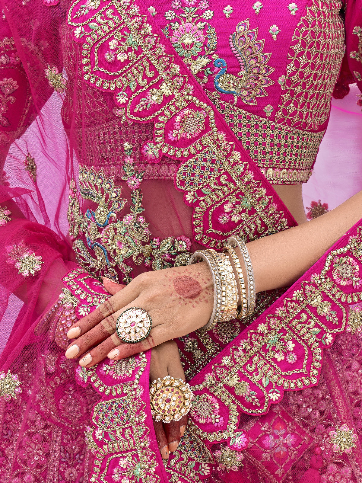 Buy Pink Bridal Lehenga In Online-STORI