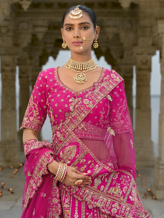 Buy Pink Bridal Lehenga In Online-STORI