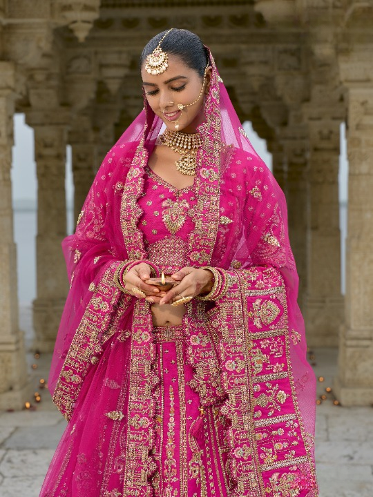 Buy Pink Bridal Lehenga In Online-STORI