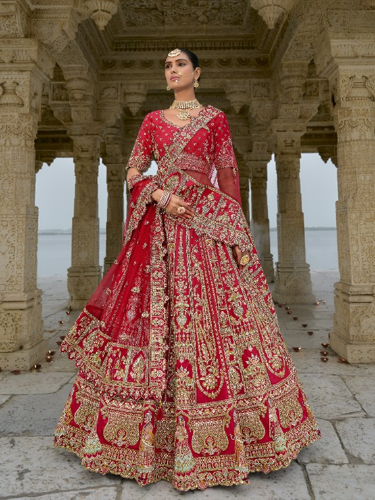 Buy Red Bridal Lehenga In Online-STORI