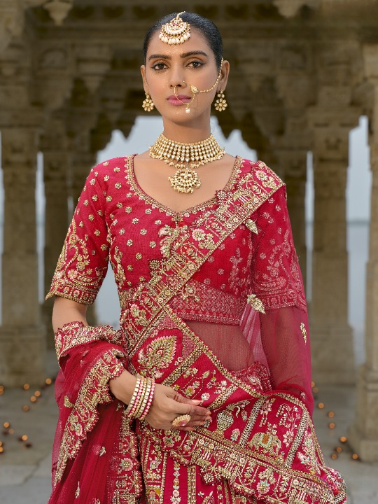 Buy Red Bridal Lehenga In Online-STORI