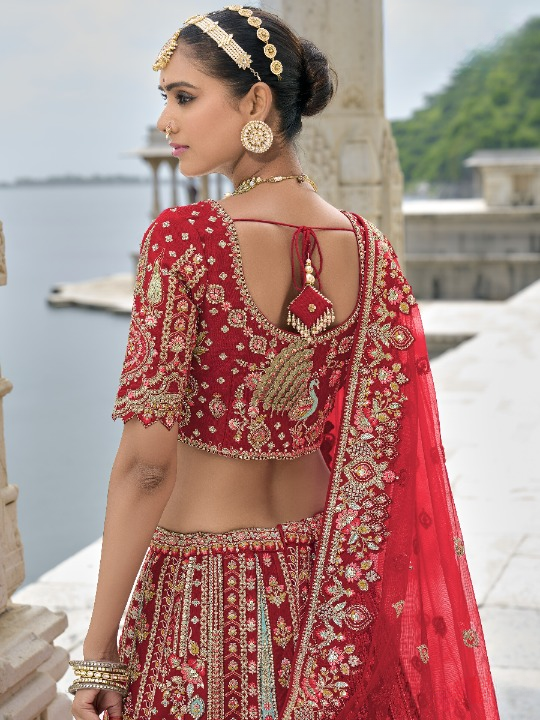 Buy Red Bridal Lehenga In Online-STORI