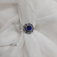 Blue Women's Oxidised Silver Ring - STORI