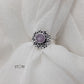 Pink Women's Oxidised Silver Ring - STORI