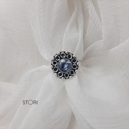 White Women's Oxidised Silver Ring - STORI