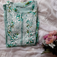 Aashna Sea Green Floral Printed Mulmul Cotton Chikankari Gown