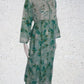 Aashna Sea Green Floral Printed Mulmul Cotton Chikankari Gown