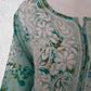 Aashna Sea Green Floral Printed Mulmul Cotton Chikankari Gown