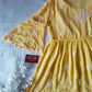 Adila Yellow Short Georgette Chikankari Kurti With Bell Sleeves