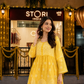 Adila Yellow Short Georgette Chikankari Kurti With Bell Sleeves