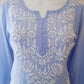 Aiza Lavendar Soft Modal Handcrafted Short Chikankari Kurti