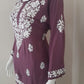 Aiza Mauve Soft Modal Handcrafted Short Chikankari Kurti