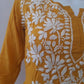 Aiza Mustard Yellow Soft Modal Handcrafted Short Chikankari Kurti